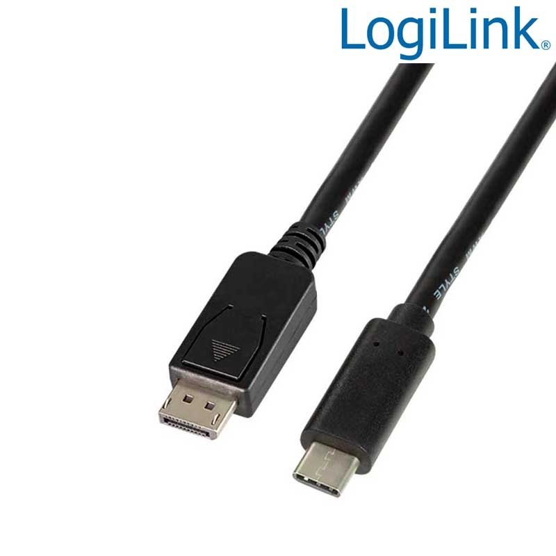 Logilink UA0335 - 1.8 m Cable USB 3.2 (Gen 1) tipo C Macho a DisplayPort 1.2, Negro