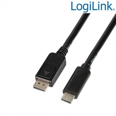 3 m Cable USB 3.2( Gen 1) tipo C Macho a DisplayPort 1.2, Negro Logilink UA0336