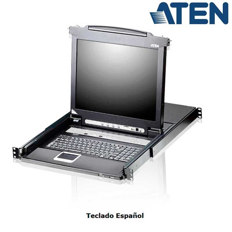 Aten CL5708M - KVM LCD 17" de 8 puertos USB PS/2 VGA, Rack 19",Español