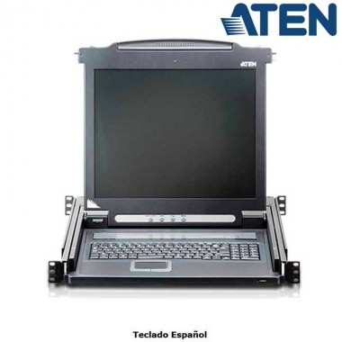 Consola LCD 19" VGA para Rack 19'' Touch Pad, Teclado Español Aten CL1000N