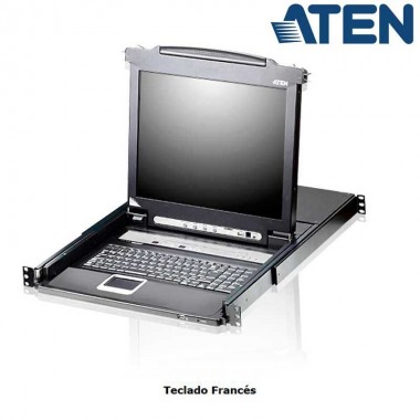 Aten CL5708MFR - KVM LCD 17" de 8 puertos USB PS/2 VGA, Rack 19",Francés