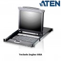 ATEN-CL5708MUS - KVM LCD 17" de 8 puertos USB PS/2 VGA, USB Perif. para Rack 19''' Teclado Ingles USA