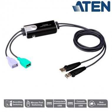 Aten CS62KM | Conmutador KM de 2 Puertos para teclado y ratón USB 