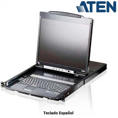 Aten CL5800 - Consola Monitor Teclado Ratón, Dual Rail para Rack 19''