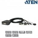 Aten CS22D - Conmutador KVM Compacto de 2 Puertos USB DVI