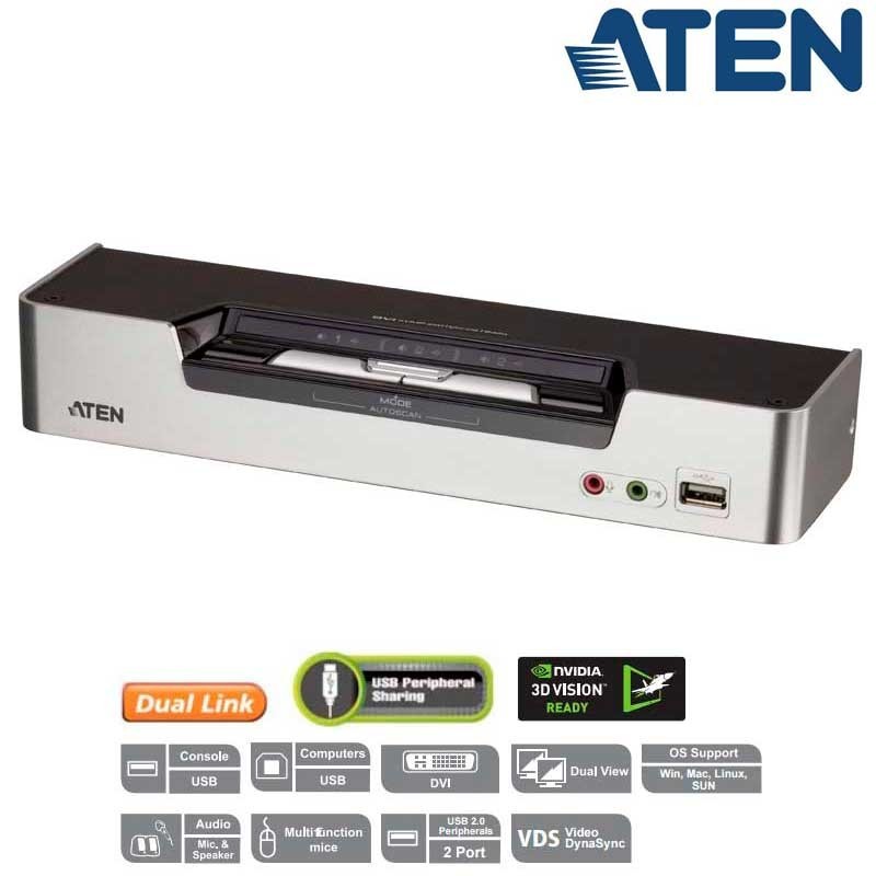 Aten CS1642A - KVM de 2 Puertos USB DVI Doble pantalla