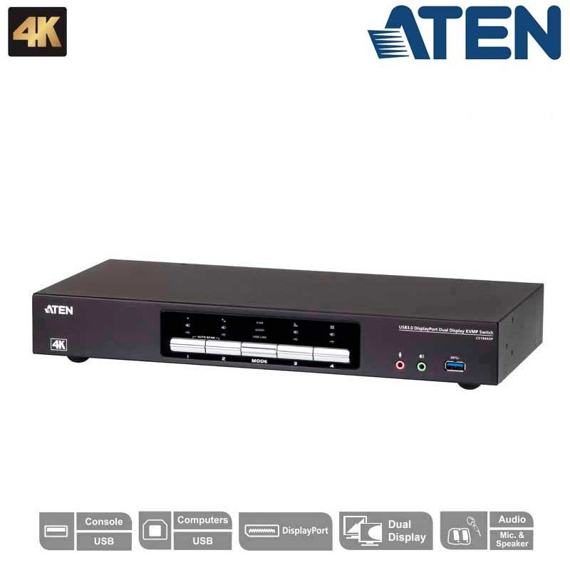 Aten CS1944DP | KVM de 4 Puertos USB 3.0 DisplayPort Doble Pantalla