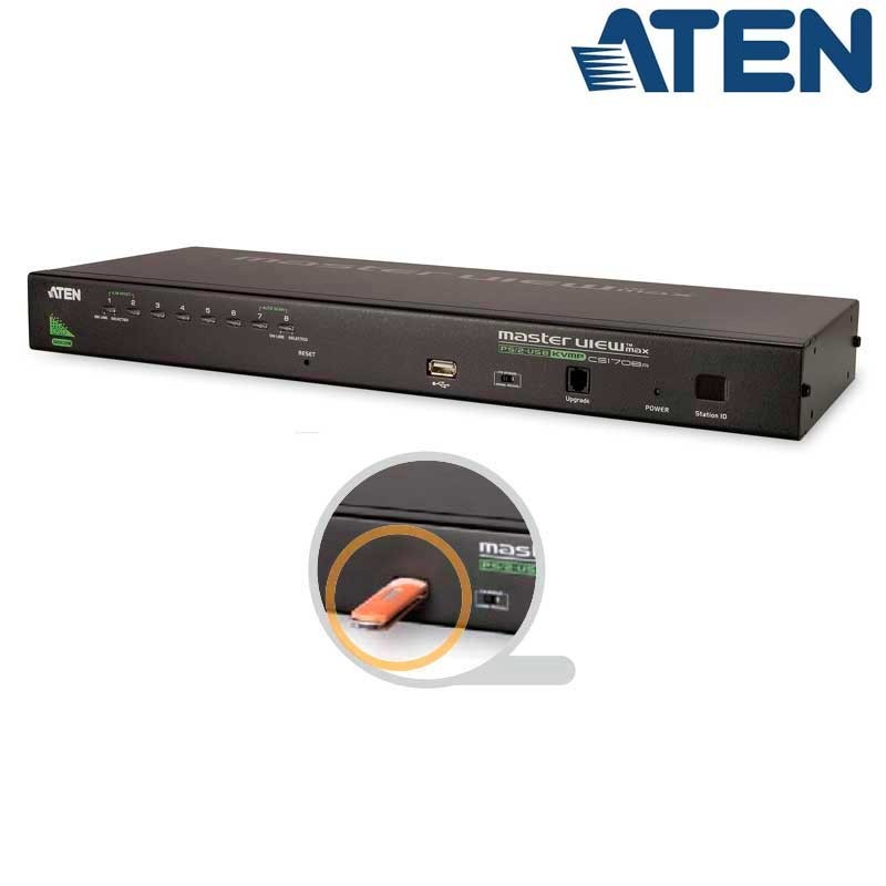 Aten CS1708A - KVM de 8 Puertos USB PS/2 VGA para Rack 19''