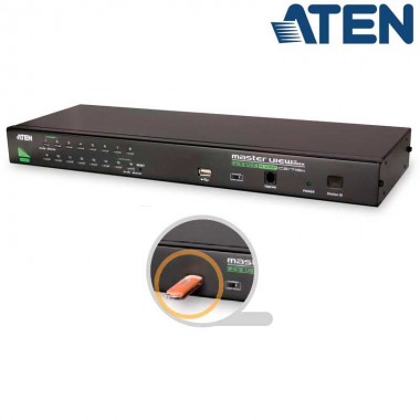 Aten CS1716A - Conmutador KVM de 16 Puertos USB PS/2 VGA para Rack19''