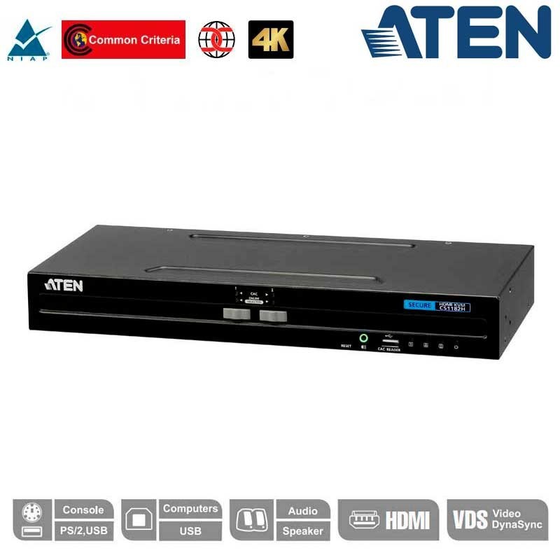 Aten CS1182H | KVM de 2 puertos USB HDMI 4K, "secure" | Marlex