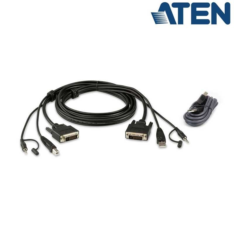 Aten 2L-7D03UDX4 - 3m Kit de cable para KVM ''secure''  DVI-D USB 2.0 con Audio