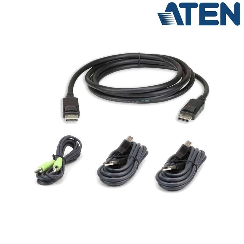 Aten 2L-7D03UDPX4 - 3m Kit de cable para KVM ''secure''  DisplayPort USB 2.0 con Audio