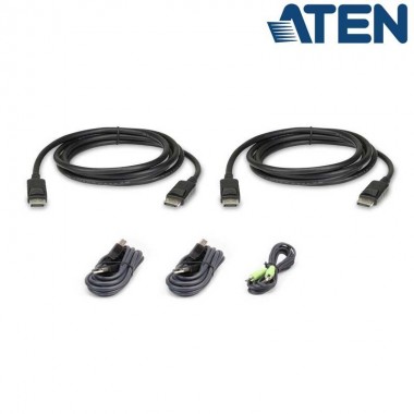 Aten 2L-7D02UDPX5 - 1,8m Kit de cable para KVM ''secure''  Dual DisplayPort USB 2.0 con Audio