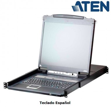 Aten CL5708IM - KVM LCD 17" 8 puertos USB&PS/2 VGA,Sobre IP (1 Local /1 Remoto), USB Perif. Rack 19''