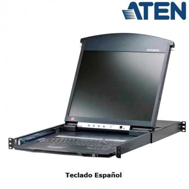 Aten KL1508AIM - KVM Cat 5e/6 LCD 17'' de 8 Puertos, Sobre IP (1 Local/Remoto), Dual Rail, Rack 19''