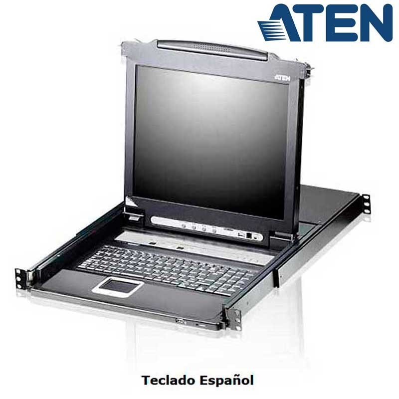 Aten CL5716M - KVM LCD 17" de 16 puertos USB PS/2 VGA, para Rack 19''