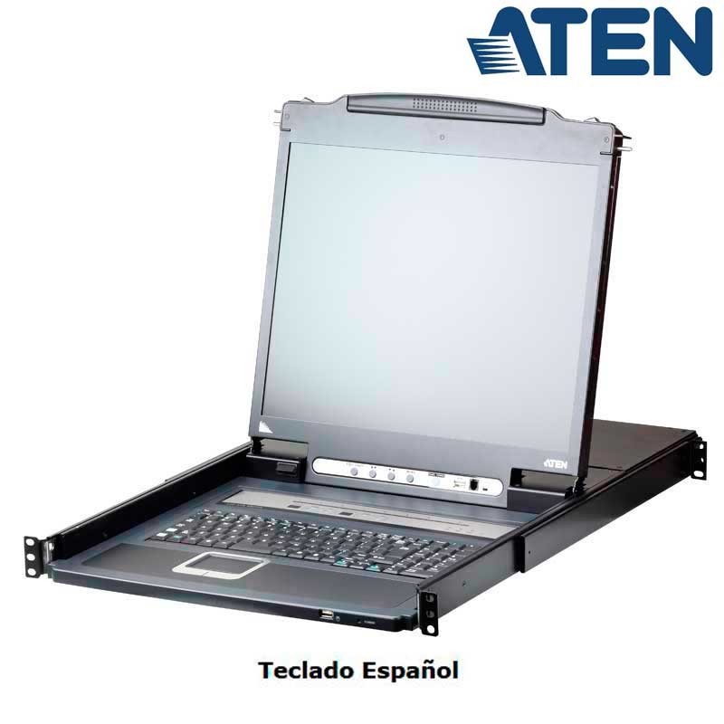 Aten CL5716IN - KVM LCD 19" 16 puertos USB&PS/2 VGA,Sobre IP (1 Local /1 Remoto), USB Perif. Rack 19''