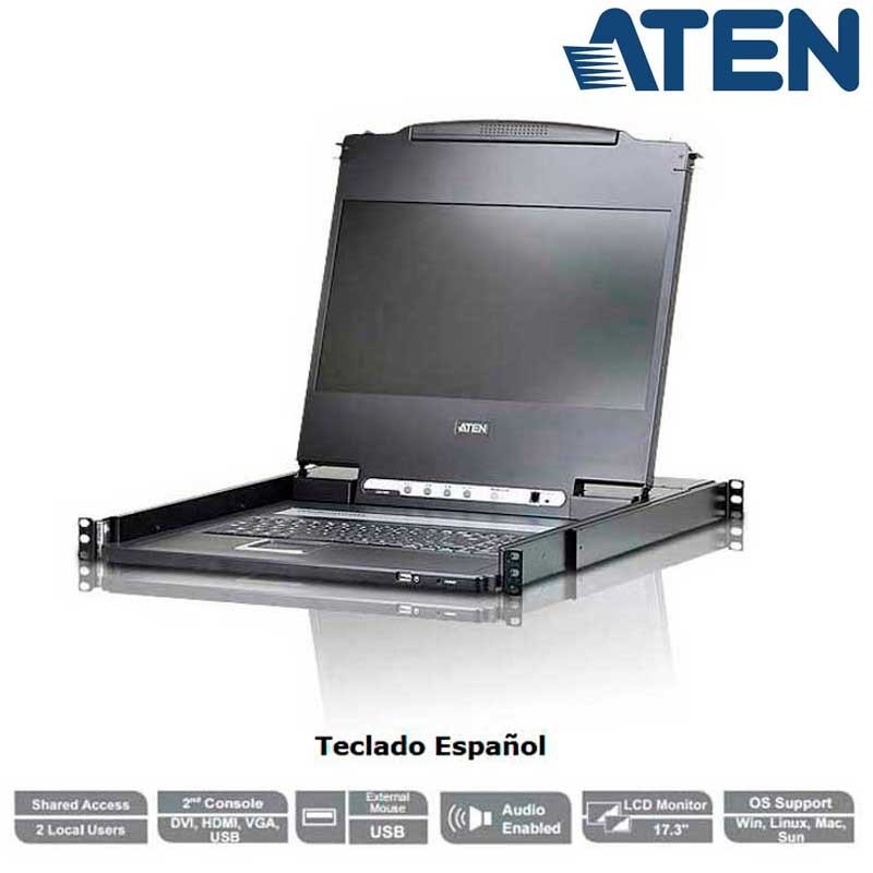 Aten CL6700MW - Consola LCD 17.3" Panorámica VGA /DVI/HDMI Rack 19''