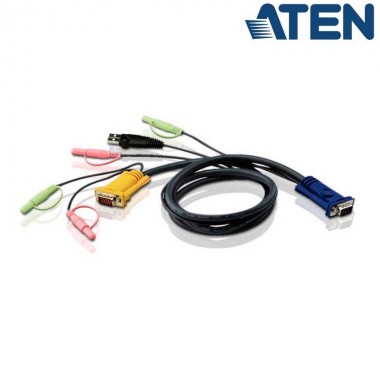 Aten 2L-5302U - 1.8m USB VGA KVM Cable con Audio  | Marlex Conexion