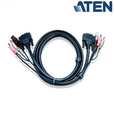 3m USB DVI-I Single Link KVM Cable con Audio Aten 2L-7D03UI