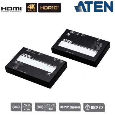 Extensor HDMI 4K Real HDBaseT (Clase B) POH, HDR, Aten VE1830