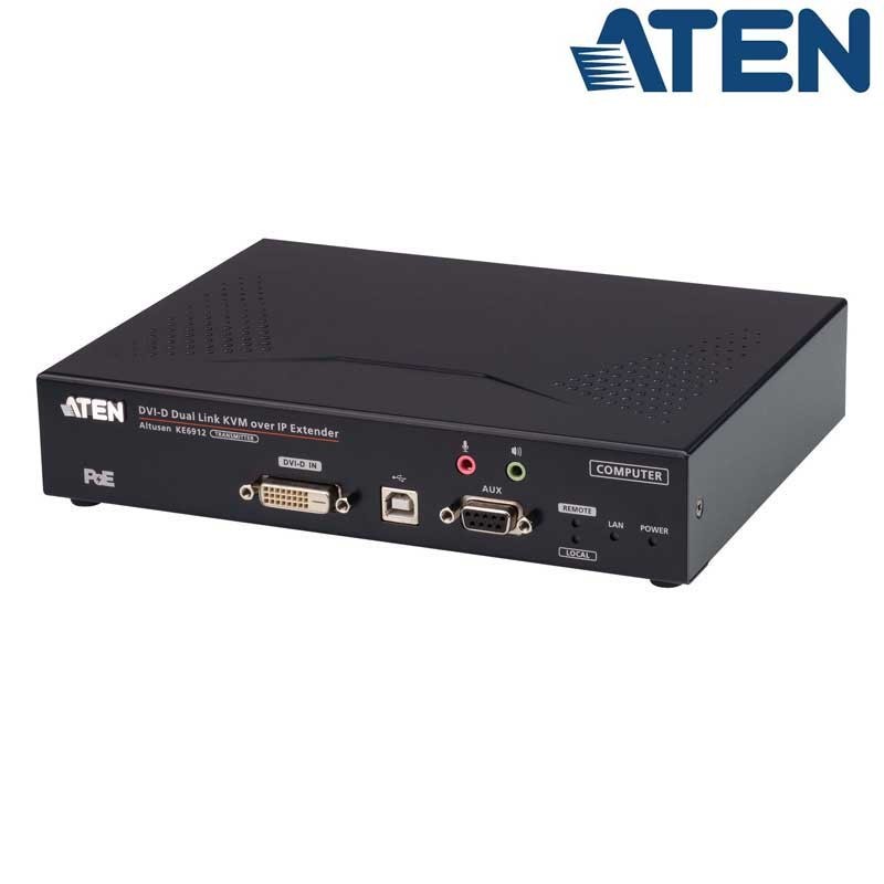 Aten KE6912T - Transmisor KVM USB DVI-D (2K x 2K) sobre LAN, PoE