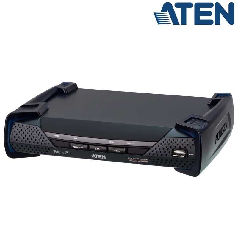 Aten KE9952R - Receptor KVM USB-DisplayPort 4K con Audio y RS232 sobre LAN con POE