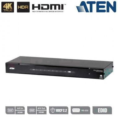 Aten VS0108HB - Video Splitter HDMI 4K Real de 8 Puertos (4096 x 2160 60Hz 4:4:4) 