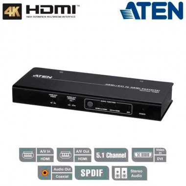 Adaptador DVI /HDMI a HDMI con separador de audio Aten VC881