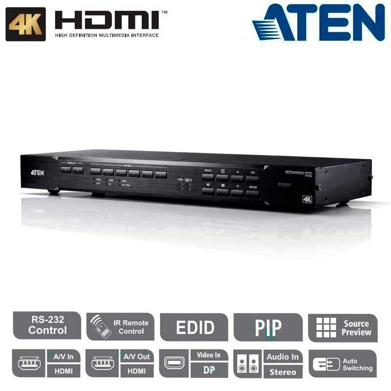 Aten VP1920 - Conmutador Matricial (9 x 2) para presentación 4K | Marlex Conexion