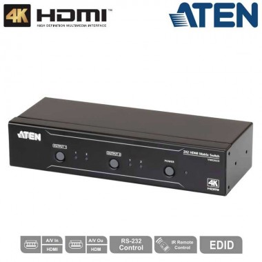 Conmutador Matricial HDMI 2x2, 4K Aten VM0202H 