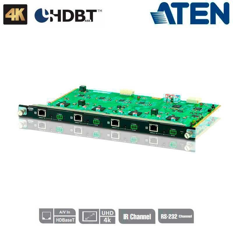 Aten VM7514 - Tarjeta de Entrada HDbaseT de 4 puertos para VM1600 y VM3200