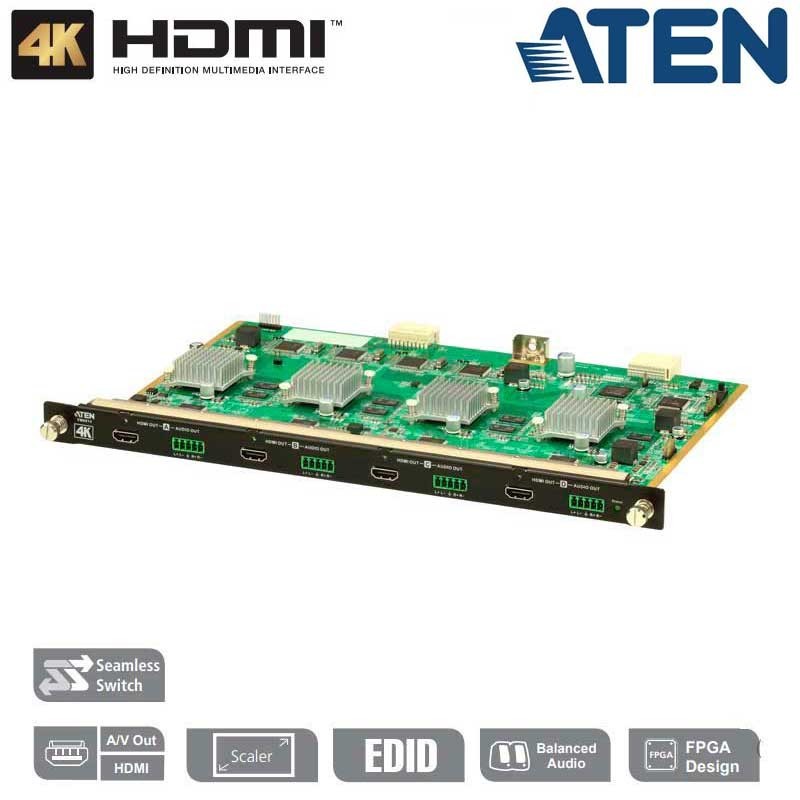 Aten VM8814 - Tarjeta de salida HDMI 4K de 4 puertos
