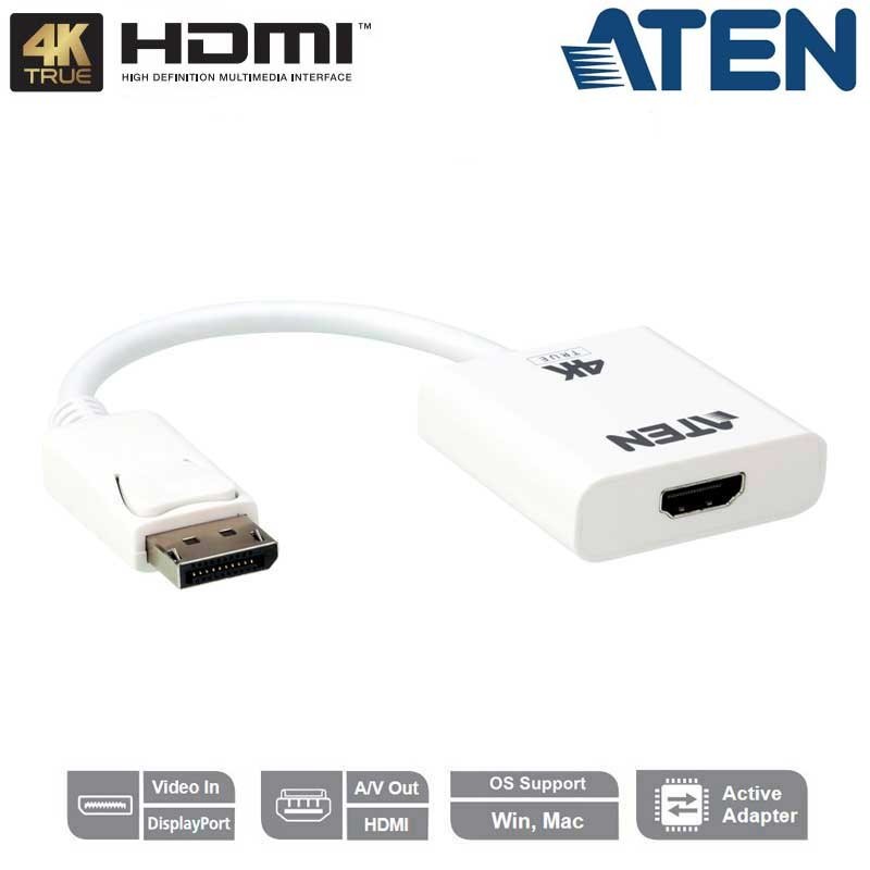 Aten VC986B - Conversor Activo DisplayPort 1.2a a HDMI 4K Real | Marlex Conexion
