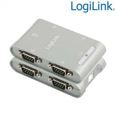 Logilink AU0032 - Conversor USB 2.0 a Serie (RS232) de 4 Puertos