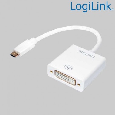 Logilink UA0245A - Conversor USB 3.2 (Gen 1) Tipo C a DVI 1080p/60Hz, Blanco