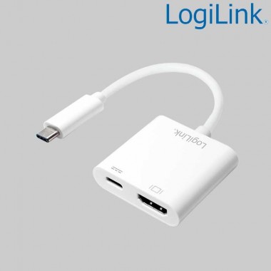 Conversor USB 3.2 (Gen 1) Tipo C a HDMI, puerto de carga Logilink UA0257