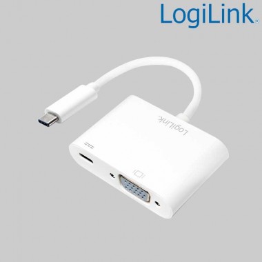 Logilink UA0259 - Conversor USB 3.2 (Gen 1) Tipo C a VGA con puerto de carga