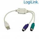 Logilink AU0004A - Conversor USB a 2 PS/2 (Cable 15 cm) | Marlex