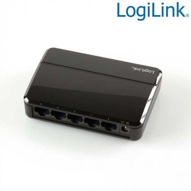 Switch Gigabit de 5 puertos 10/100/1000 Sobremesa Negro Logilink NS0105