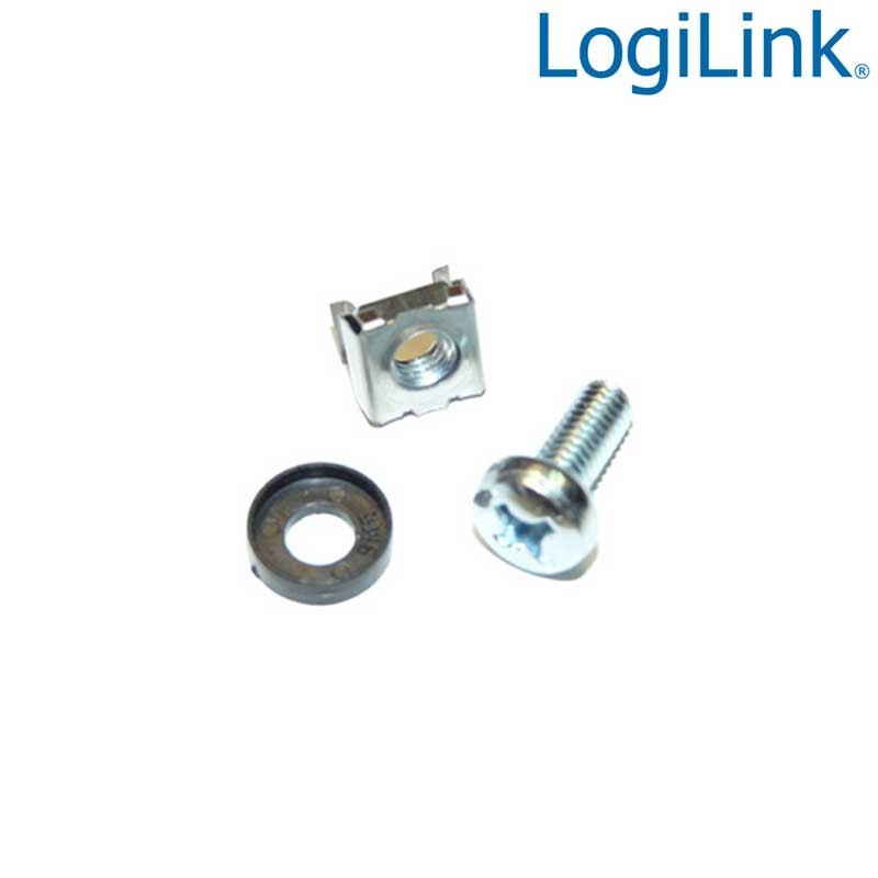 Logilink AC0112 - Kit de 50 Tornillos + Tuercas + Arandelas (M6) | Marlex Conexion