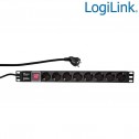 Logilink PDU8C01 - Regleta de alimentación Rack 19" de 8 tomas con interruptor | Marlex Conexion