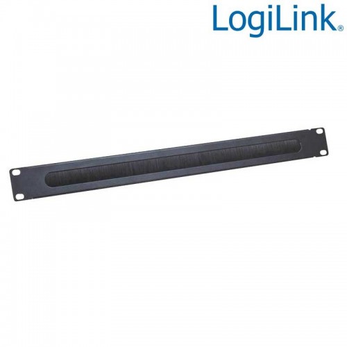 Logilink ORCEB1B - Panel Pasacables 19" 1U con Cepillo,Negro | Marlex Conexion