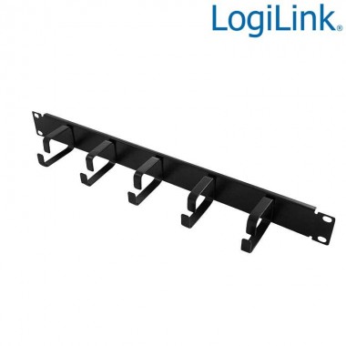 Logilink OR101B - Panel Pasacables 19'',5 Anillas, Metálico,1U,Negro | Marlex Conexion