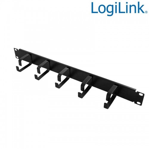 Logilink OR101B - Panel Pasacables 19'',5 Anillas, Metálico,1U,Negro | Marlex Conexion