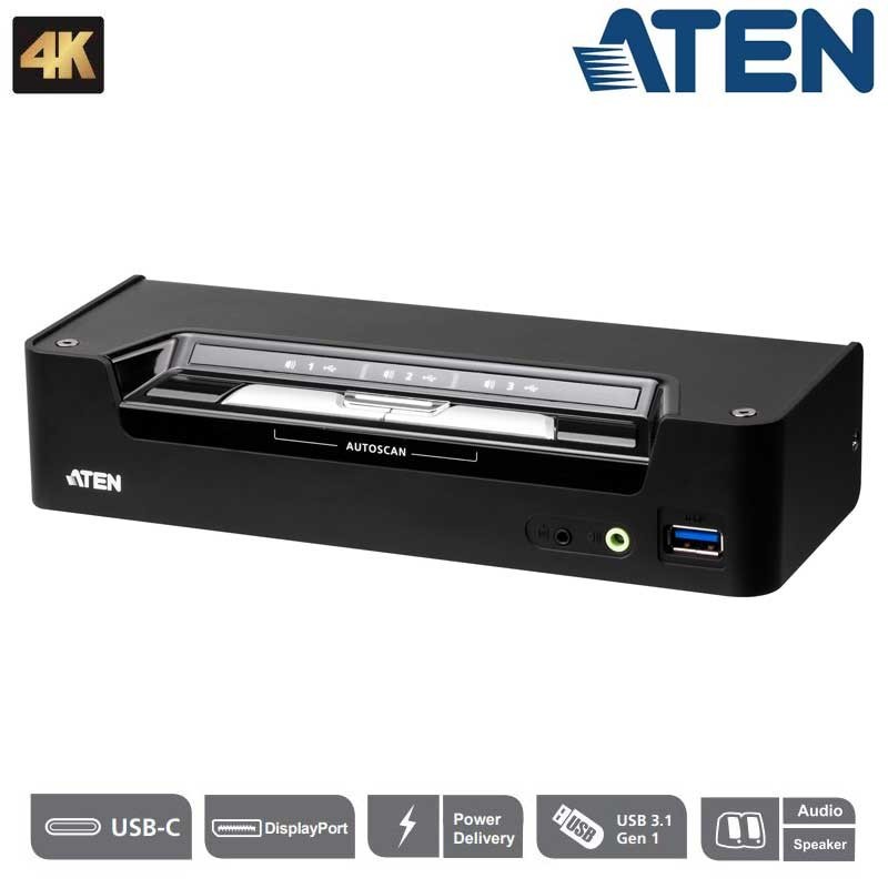 Aten CS1953 - Switch KVMP™ híbrido USB-C DisplayPort de 3 puertos