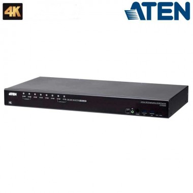 KVM de 8 Puertos USB 3.0 4K DispalyPort con Audio y Hub USB 3.0 para Rack 19'' Aten CS19208