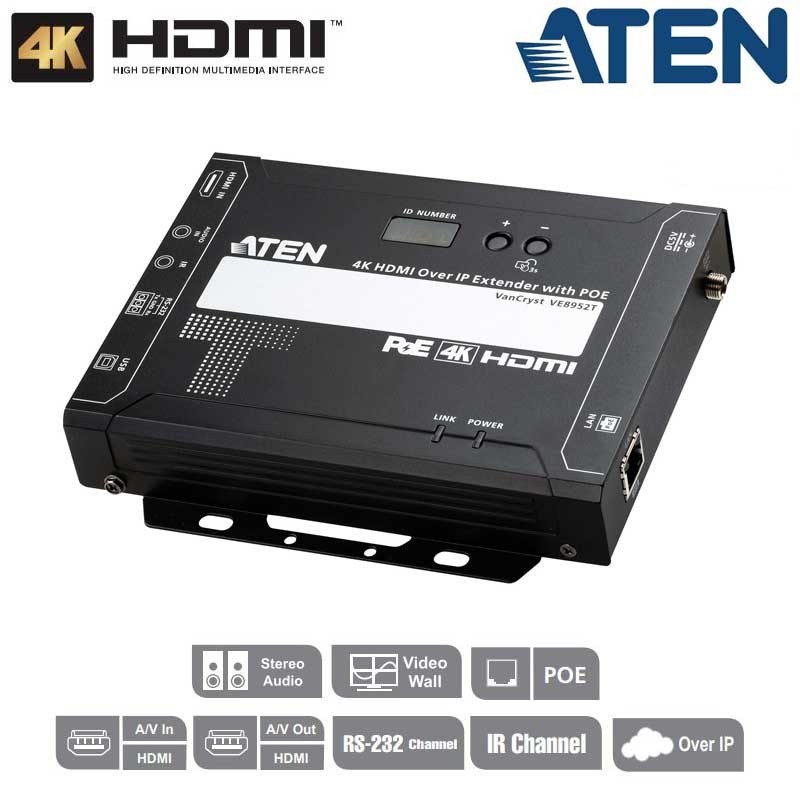 Aten VE8952T - Transmisor HDMI 4K a través de IP con PoE | Marlex Conexion Aten VE8952T - Transmisor HDMI 4K a través de IP con PoE | Marlex Conexion