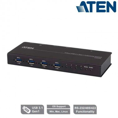 Aten US3344I - Conmutador industrial 4 x 4 puertos USB 3.1 Gen 1 | Marlex Conexion