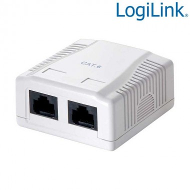 Logilink NP0072 - Caja de superficie 2 Conectores RJ45 Cat. 6 UTP | Marlex Conexion